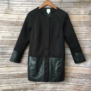 Halogen black faux zip coat